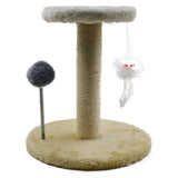 Durable vertical cat scratching pole with plush levels for climbing, resting, and nail maintenance.