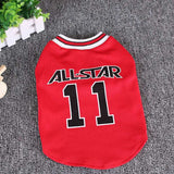 Spring dog vest with breathable cotton fabric, comfortable summer T-shirt for fashionable pets.