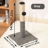 Wall-mounted grey sisal cat scratch board offering vertical space-saving design and durable texture