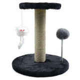 Comfortable plush climbing frame and vertical sisal scratching post for active indoor cats of all sizes.