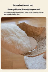 Unique natural cat tree with a fluffy cat bed for ultimate relaxation