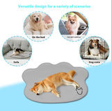 Pet cooling mattress made with durable ice silk material, non-slip and scratch-resistant comfort pad.