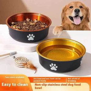 Durable stainless steel pet bowl with non-slip base for stable and mess-free feeding time