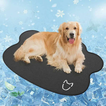 Ice silk cooling mat for dogs, breathable, scratch-proof and perfect for hot summer naps. -  Profiled-Dark-Gray-85x120cm-XL