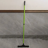 Double-section retractable rubber broom provides effective pet hair removal on hardwood, tile, and carpeted floors -  Grass-Green