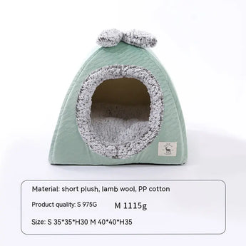 Bow-Heater-Nest-Small-Size Eco-friendly cat bed constructed with sustainable materials offers soft bedding, warmth, and soothing naptime retreat.