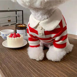 Breathable small dog clothing T-shirt for Pomeranian Poodle comfortable and fashionable -  Red-XS