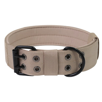Beige belt with black buckle on a white background