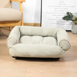 Pet Bed grey Perfect pet bed with velvet mat for unmatched warmth, comfort, and stylish design.