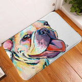 Cozy soft flannel dog print mat with anti-slip backing for pet-safe home environments. -  5-Dog-45x75cm