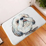 Non-slip soft flannel mat with dog print design for pet beds, floors, and furniture. -  3-Dog-45x75cm