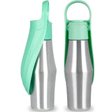 Dog-friendly travel water bottle, designed for easy hydration with a leakproof, durable design. -  Light-Green