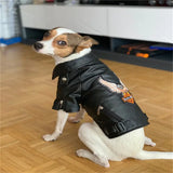 Classic American-style dog jacket with warm insulation for winter comfort and stylish pet fashion