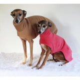 Cozy plush pet clothes for whippets featuring thick material and a warm high neck style.