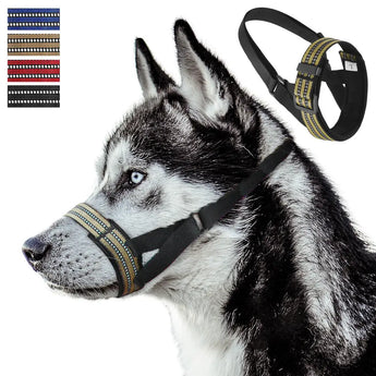  Anti-biting reflective big dog muzzle for secure and comfortable fit, ideal for training safety.