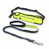 Yellow waist bag with black leash on a white background