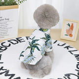 Summer-ready pet outfit with Hawaiian patterns and breathable design to keep your furry friend cool. -  White-XL