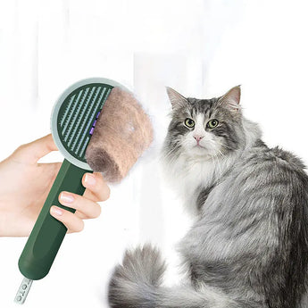 Durable Functional Pet Comb 2-in-1 Grooming Tool with cat