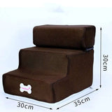 Soft sponge pet stairs for dogs, perfect for climbing beds and sofas without injury or stress. -  Coffee-30x30x35