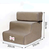 onto beds safely.  Dog climbing ladder with soft steps for pets needing gentle, easy access to high beds. -  Camel-30x30x35