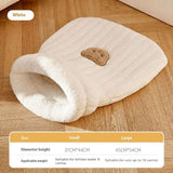 Cozy pocket cat nest with adorable bear pattern and plush interior