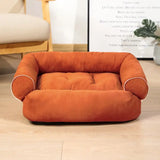 brown in colour Four-season washable pet bed crafted with care for pets needing extra comfort and warmth.