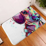 Soft flannel dog print anti-slip mat providing warmth, security, and protection for pets indoors. -  4-Dog-45x75cm