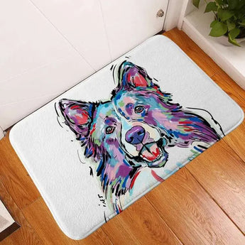 Soft anti-slip dog print flannel mat perfect for pet relaxation on hardwood and tile floors. -  11-Dog-45x75cm