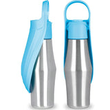 Compact water bottle for dogs, leakproof and lightweight for easy travel and outdoor use. -  Light-Blue