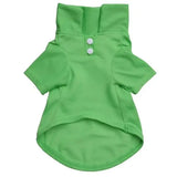 High-quality casual dog polo shirt with stylish details, ideal for all-season pet fashion. -  Green-XS