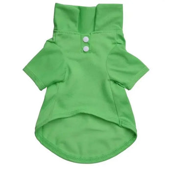 High-quality casual dog polo shirt with stylish details, ideal for all-season pet fashion. -  Green-XS