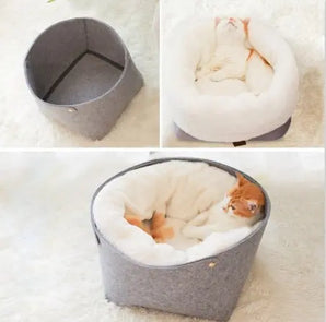 All-season cat bed offering premium comfort and warmth, ideal for every feline's relaxation needs.