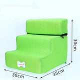 Safe and soft pet climbing ladder, perfect for dogs needing assistance reaching beds or couches. -  Green-30x30x35