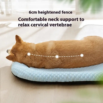 Ice cooling dog mat with breathable air mesh and 3D comfort, perfect for kennel use