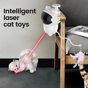 Intelligent cat laser toy with durable strong screw mechanism and random automatic laser movements