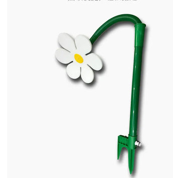 Sunflower-shaped garden sprinkler tool distributing water, ideal for summer fun and decorative lawn watering. -  White-plus-Joint
