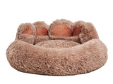 Modern thickened warm bear paw pet bed blends kennel design with cushioning for deep sleep.