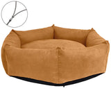 Compact dog bed with removable washable cover engineered for small spaces, care, comfort, and style. -  Light-Brown-XL