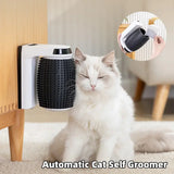 Automatic cat self-groomer wall brush for cats to scratch and groom effortlessly.