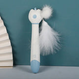 Durable cat toy feather wand with laser double-head design for interactive feline fun and exercise.