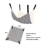 Elevated designer pet hammock for improved airflow, pet hygiene, and cozy relaxation at home
