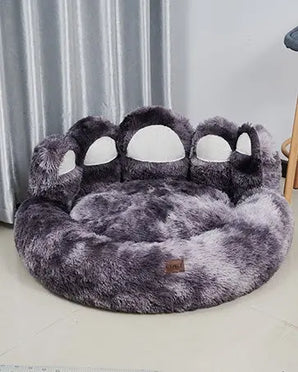 Premium bear paw pet bed with thickened warm design ensures cozy, peaceful sleep for pets.