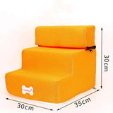 Soft sponge dog ladder for easy bed climbing, supportive and sturdy for puppies and older pets. -  Orange-30x30x35