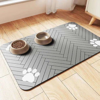 Cat and dog feeding mat with splash-proof surface, quick-drying and available in 5 sizes. -  60X90cm-Grey