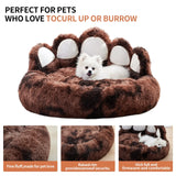 Cozy bear paw kennel pet bed features thickened warm cushioning delivering comfort for deep sleep.