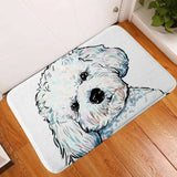 Non-slip flannel dog print mat providing stylish, cozy, and functional pet-friendly flooring solution. -  10-Dog-45x75cm