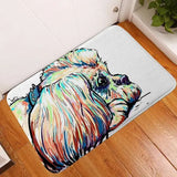 Anti-slip soft flannel dog print mat for small, medium, and large pet comfort. -  2-Dog-45x75cm