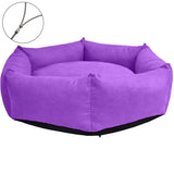 Ergonomic dog bed with removable washable cover delivering support, improved hygiene, and comfort for pets. -  Purple-XL