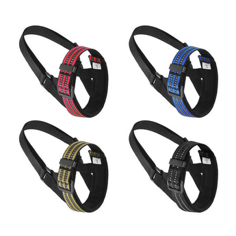 Anti-biting large dog muzzle with secure fit, reflective design, and comfortable adjustable straps.