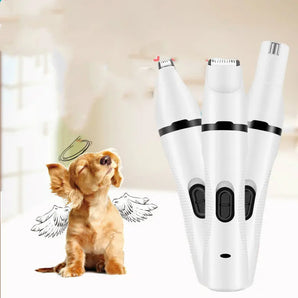 Multifunctional pet grooming tool with shaver, scissors, and nail polisher for dogs and cats
